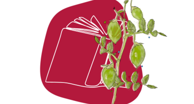 Book with growing chickpea plant
